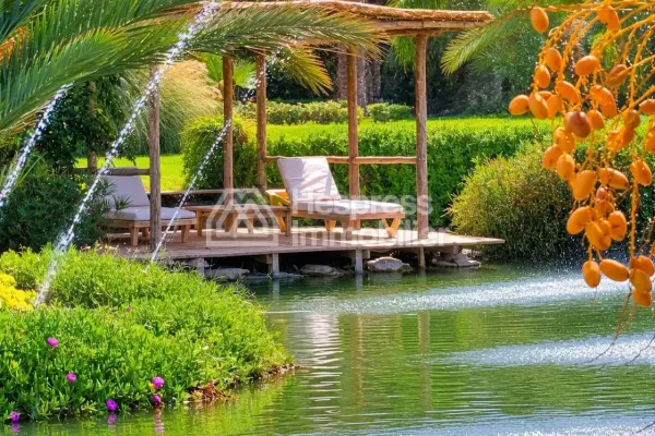 Kasbah with private lake and Andalusian gardens