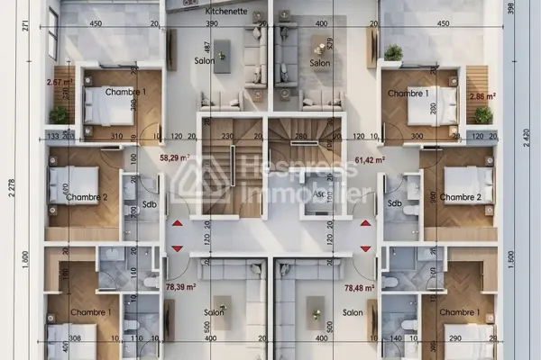 Appartement 2 Chambres à Guéliz – Titre