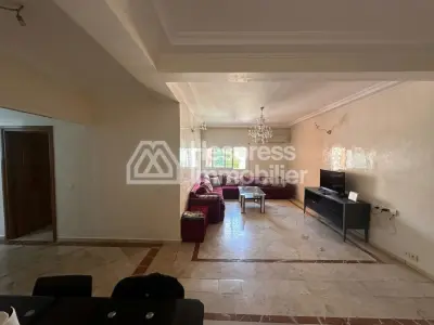 Furnished 3-bedroom apartment with living room and 2 bathrooms near Hilali in Gueliz