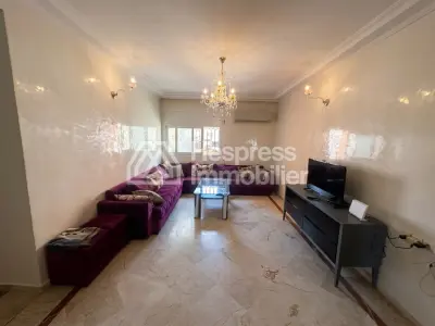 Furnished 3-bedroom apartment with living room and 2 bathrooms near Hilali in Gueliz