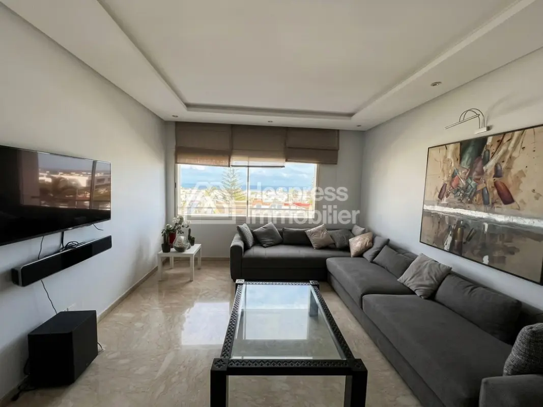 Furnished 3-bedroom apartment for rent with sea view Aïn Diab