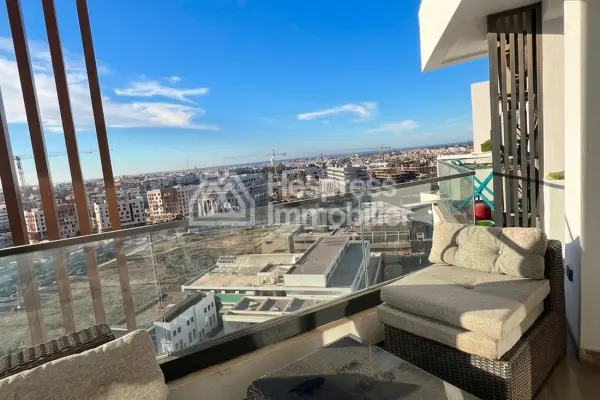 Furnished apartment for rent, CFC certified, two bedrooms, top-notch, with terrace