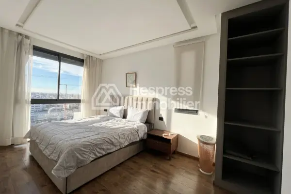 Furnished apartment for rent, CFC certified, two bedrooms, top-notch, with terrace