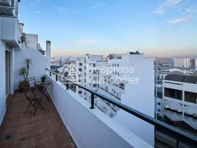 Furnished studio apartment, 75m², with terrace, city center
