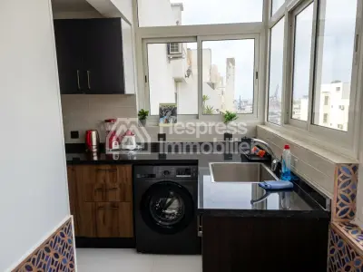 Furnished studio apartment, 75m², with terrace, city center