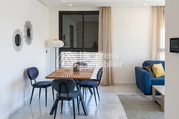 Modern furnished apartment with swimming pool and large balcony