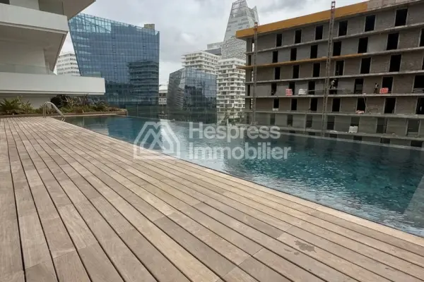 Penthouse rental Casablanca Finance City . 3 comfortable bedrooms. Concierge service and air conditioning.
