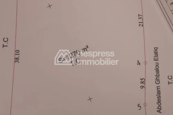 Land for sale, 1276m² in Sidi Qanqouche