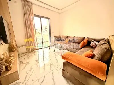 Beachfront apartment in Aourir with swimming pool. Mid-term rental.