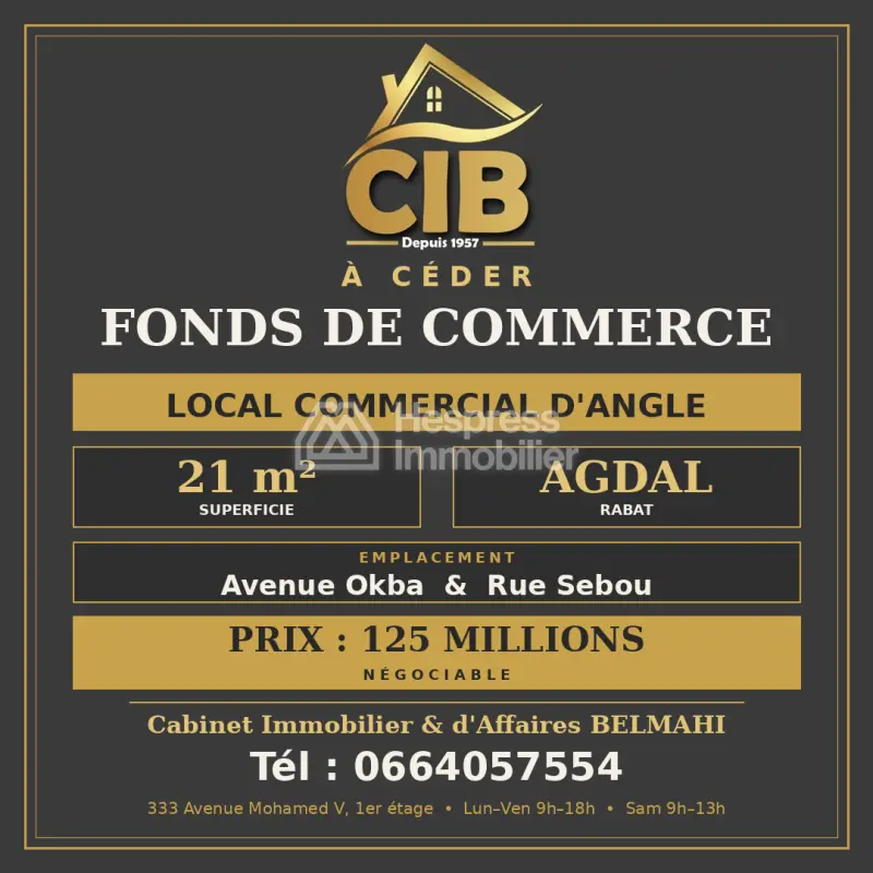 FOR SALE – Business assets at Agdal