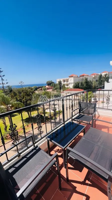 Luxury fully furnished apartment for long-term rent in Achakar Tangier with breathtaking sea views