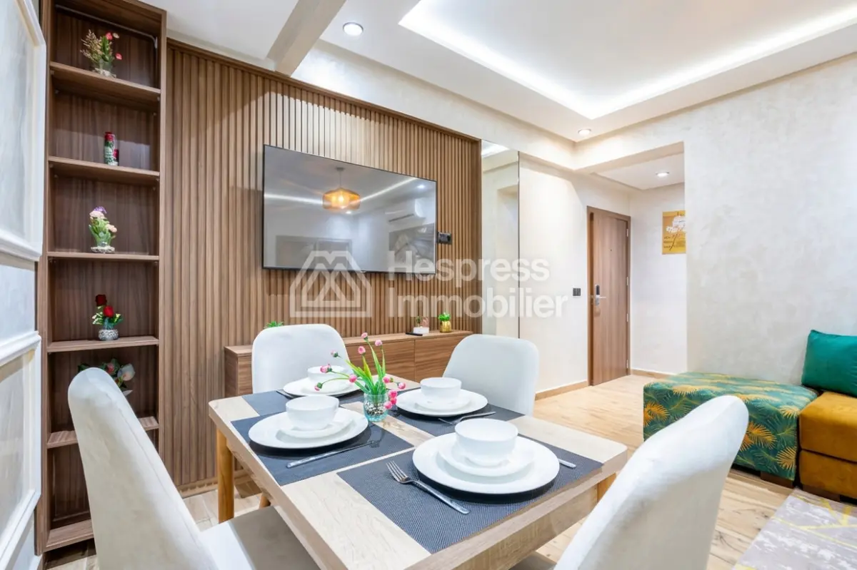 Superb apartment for rent in Guéliz, Boulevard Med 6. 3 comfortable rooms. Furnished.