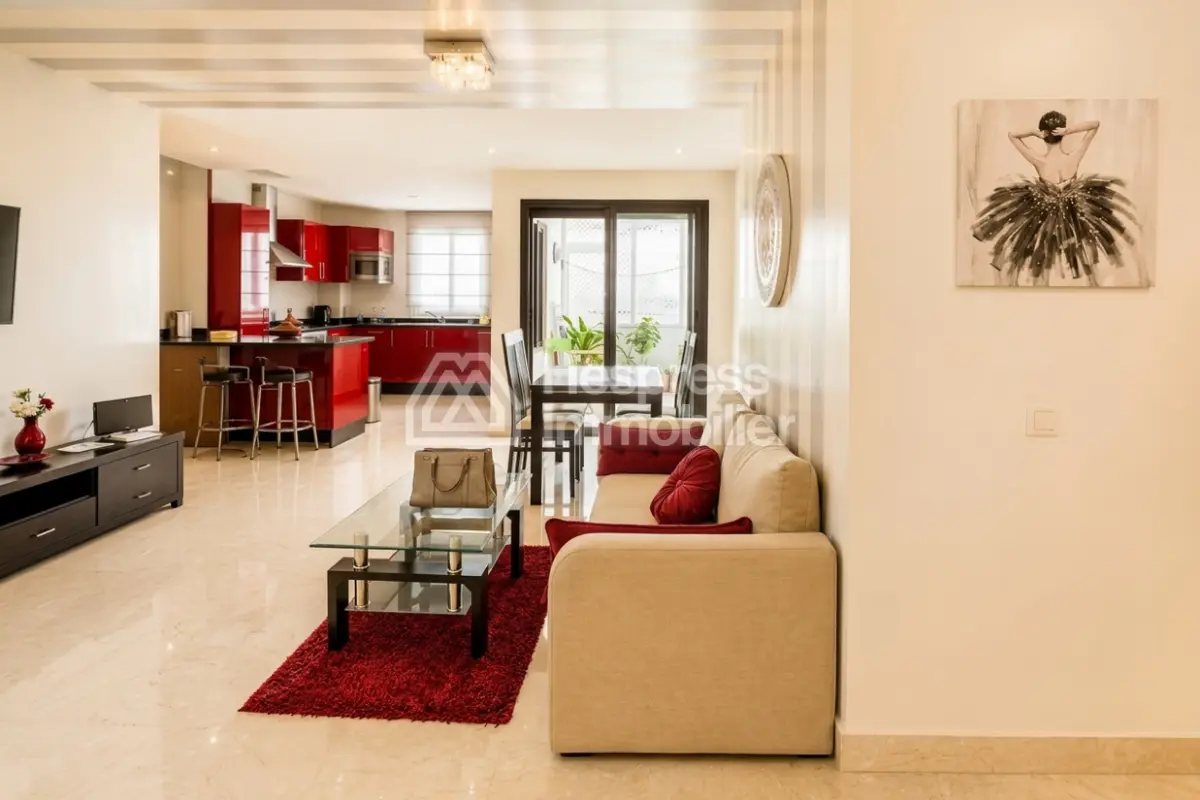 Appartement 2 chambres meublé haut standing de 78 m² à louer – Palmier, Casablanca